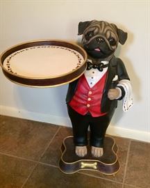Pug butler statue
