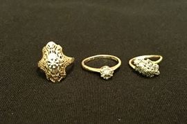 Diamond and gold rings