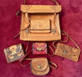 Tooled leather bags