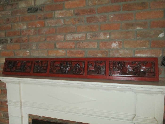 ORIENTAL CARVED WOOD WALL HANGING