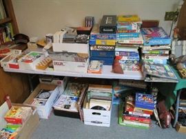 BOARD GAMES, PUZZLES, VHS, CD’S