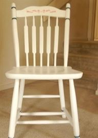 White country chair.  Item #024