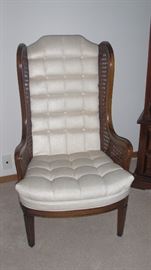 pr. high back wing chairs