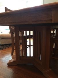 9.North Carolina Oak Mission Dining Table w/ One 20" Leaf (63"x 42"x 30")  &  6 North Carolina Oak Mission Chairs (21"x 17"x 41")