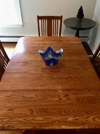 9.North Carolina Oak Mission Dining Table w/ One 20" Leaf (63"x 42"x 30")  &  6 North Carolina Oak Mission Chairs (21"x 17"x 41")