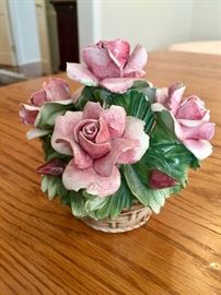12. Capodimonte Porcelain Rose Arangement (5"x 6")
