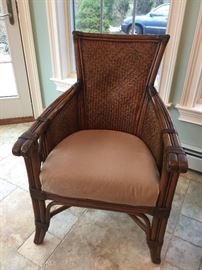 24. Raymour & Flannigan Rattan and Bamboo Side Chair (33"x 38"x 41")