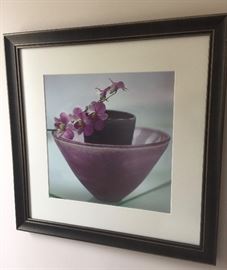 42. Framed Photograph of Orchids (16" sq)
