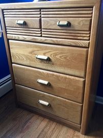 63. Stanley 4 Drawer Oak Chest w/ Formica Top  (32"x 18"x 42")