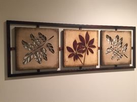 80. Metal and Wood Stenciled Artwork (28" x 10")