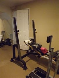 Bodysmith weight bench, squat rack and leg extender