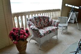 ALL WEATHER WICKER FURNITURE ON BALCONY