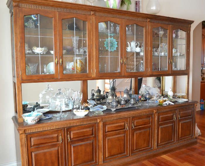 FANTASTIC CHINA CABINET/BUFFET COMBINATION WITH GRANITE INSERTS