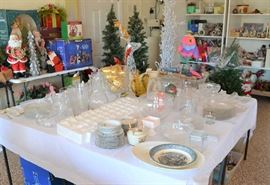 CUT AND PRESSED GLASS SERVING PIECES