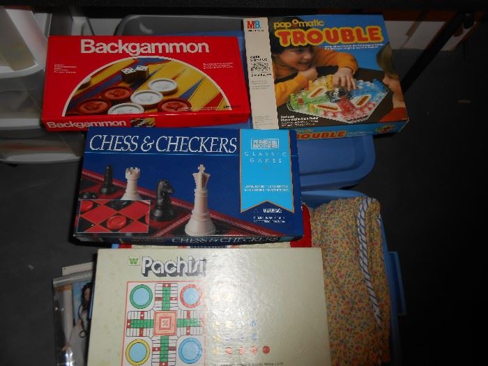 Backgammon, Trouble, Chess & Checkers, Pachisi