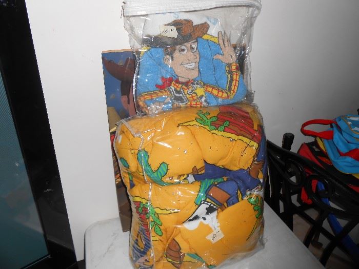 Toy story comforter and Woody