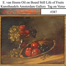 Art Hoorn E Van Oil On Board Still Life Fruits