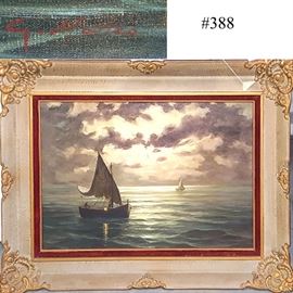 Art Matteo G Oil On Canvas Nautical Ship Theme