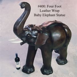 Artz Four Foot Leather Wrap Elephant