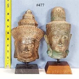 Asian Arts Bronze Buddha Heads