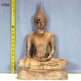Asian Arts Bronze Sukhothai Style Seated Buddha
