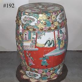 Asian Arts Famille Rose Medallion Pottery Garden Seat