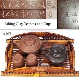 Asian Arts Ishing Clay Teapots Cups
