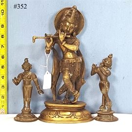Asian Arts Krishna Brass Statue Friends