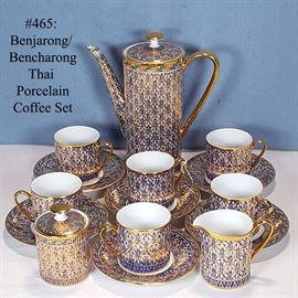 Asian Arts Porcelain Benjarong Bencharong Coffee Set