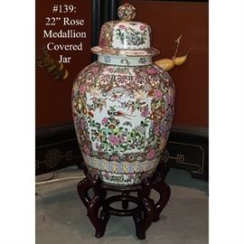 Asian Arts Porcelain Covered Floor Jar