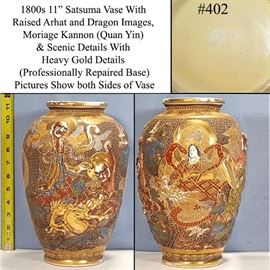 Asian Arts Porcelains Satusma 1800s Vase