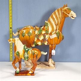 Asian Arts Pottery Tang Style Horses
