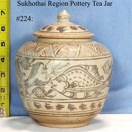 Asian Arts Pottery Sukhothai Tea Jar