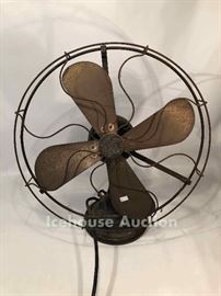 Antique General Electric brass fan