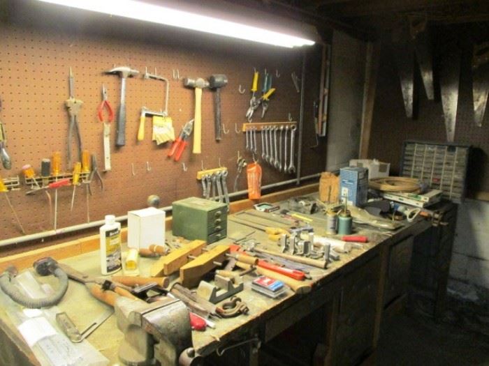 BENCH FULL OF TOOLS