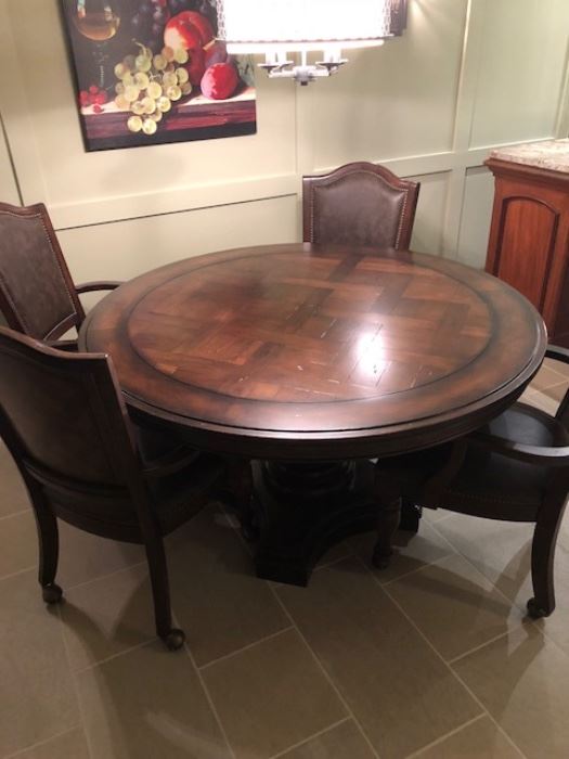 Beautiful inlaid table w/four chairs
