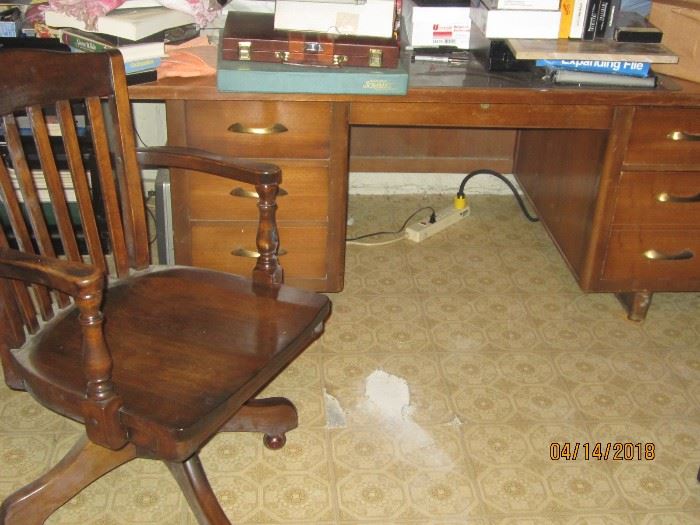 antique desk and chair