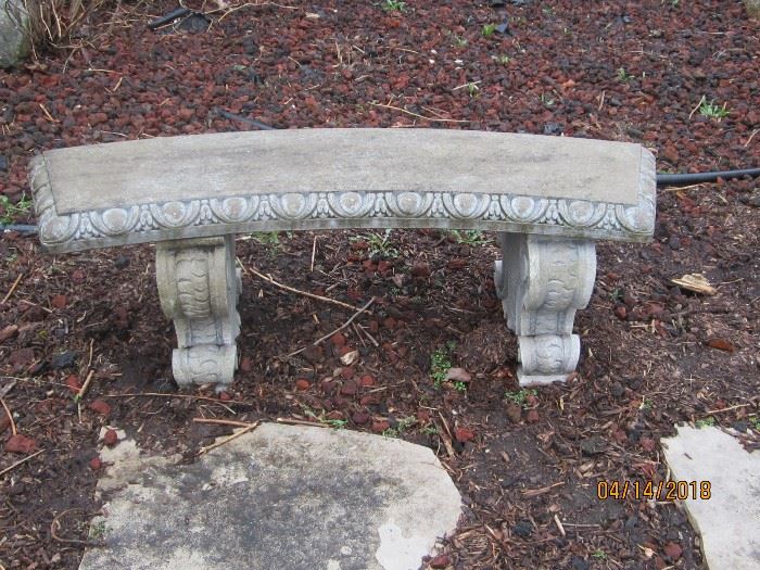 cement garden bench 