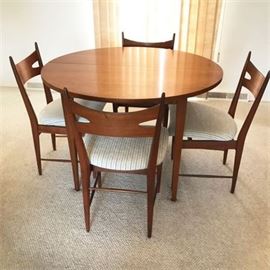 Mid-Century Modern Dining Table & Chairs by Watertown Slide