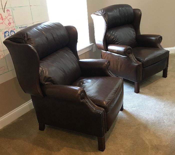 Hancock & Moore leather recliners, four available