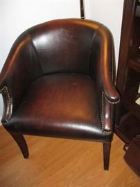 Leather side chair