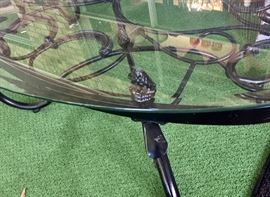 Wrought iron & glass coffee table