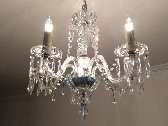 Vintage 5-arm crystal chandelier - sparkly fun!