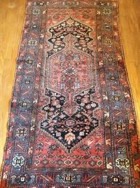 Vintage Persian Kurdish Bijar rug, hand woven, 100% wool face, measures 4' 7" x 4' 3".