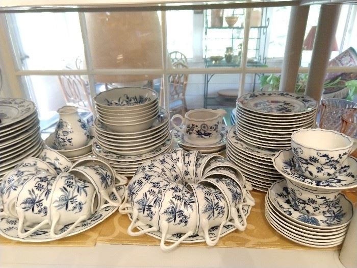 100-piece set of Blue Danube china.