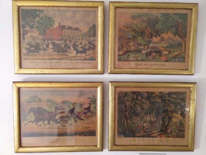 A set of four, vintage Borghese framed prints, from Miller's, in Chattanooga, TN.