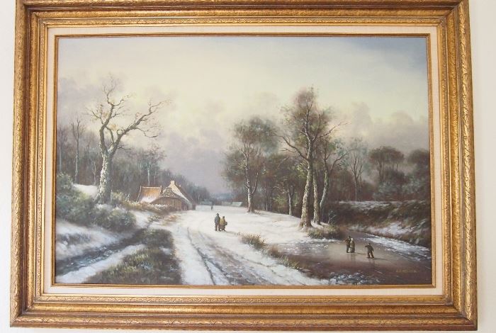 oil painting snow scene