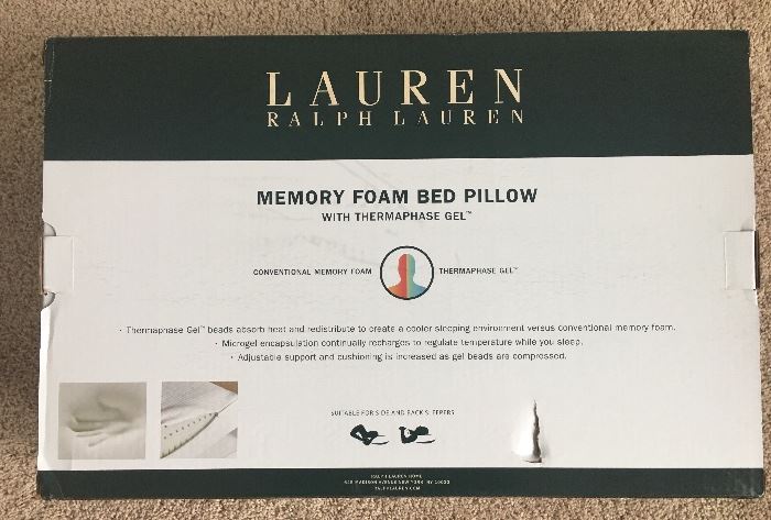 Brand new in the box Ralph Lauren Memory foam pillows