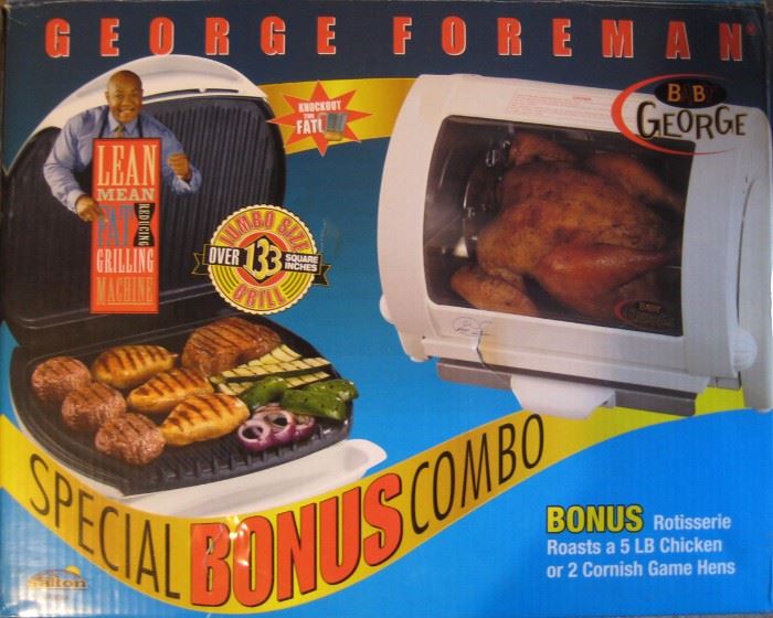George Foreman Combo Grill & Rotisserie set in the box 
