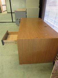 Laminate Wood Desk with 4 Drawers and File Cabinet ...